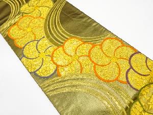 流水に捻じり梅模様織り出し　振袖用袋帯